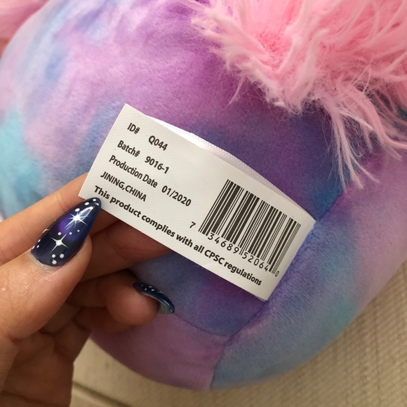 NWT Squishmallow Aurora 8" Blue + Purple Tie Dye Unicorn from 2020! - Picture 3 of 7